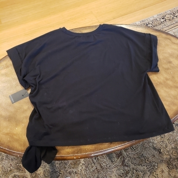 NWT Eloquii Black Short Cuffed Sleeve Side Tie Cotton T-Shirt  Size 18/20 - Picture 8 of 10